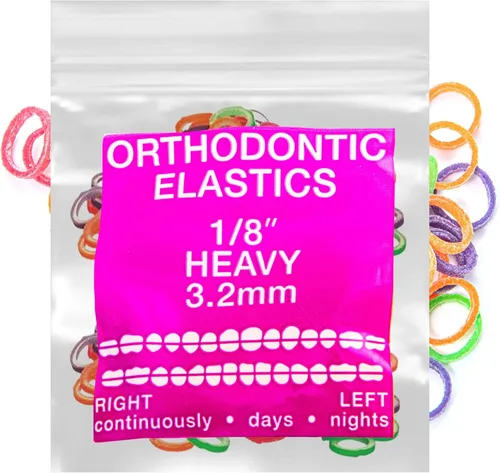 Miniatura 11 de Gomas elásticas de látex neón 100 unidades Bandas elásticas ortodónticas Bandas de goma dentales para uso intraoral Fabricadas en EE. UU. Ligeras