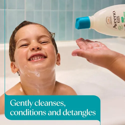 Miniatura 2 de Aveeno Kids Champú y acondicionador hidratante 2 en 1, limpia, acondiciona y desenreda suavemente el cabello de los niños, formulado con extracto