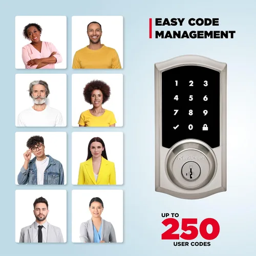 Miniatura 6 de Kwikset HomeConnect 918 Cerradura de pantalla táctil tradicional habilitada para Z-Wave de largo alcance, funciona con Ring Alarm, se requiere
