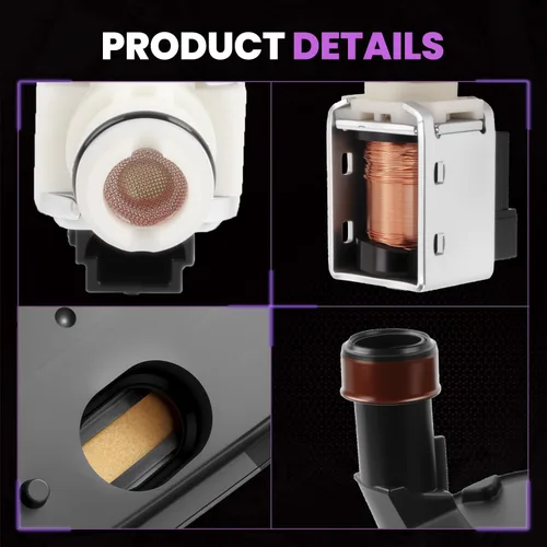 Miniatura 6 de Kit de junta de filtro de transmisión 4L60E 4L65E y 2 piezas de válvula solenoide de cambio 24230298 A&B Compatible con Escalade 1999-2006, Chevy