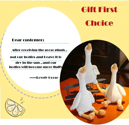Miniatura 5 de 3 piezas de 15.7 pulgadas de cisne, peluche blanco de ganso, regalo para niños