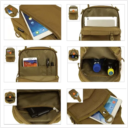 Miniatura 6 de UNISTRENGH Mochila táctica militar para el pecho, mochila Molle, bolsa de hombro casual, equipo cruzado, CP Camouflage