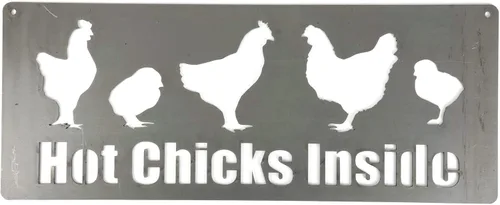 Miniatura 33 de Cartel de metal de cruce de pollo, 12.0 in de alto (amarillo oscuro, cruzado)