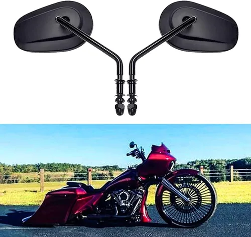 Miniatura 9 de DREAMIZER Sportster Espejos compatibles con Harley Road King Street Electra Glide Dyna Softail Road Glide Retrovisor de motocicleta 1982-2026 (negro)