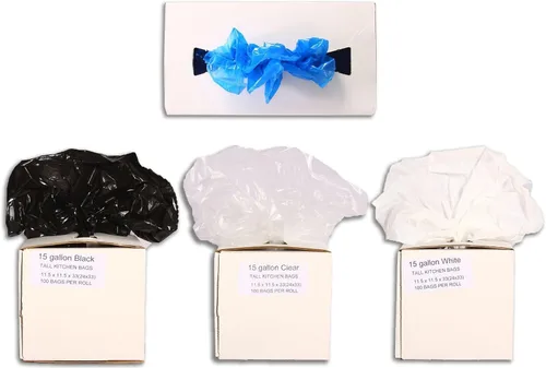 Miniatura 5 de RESILIA Bolsas de basura altas de 15 galones, 20 bolsas de reciclaje transparentes, 1 mil, 0.001 pulgadas de grosor, 24 x 33 pulgadas