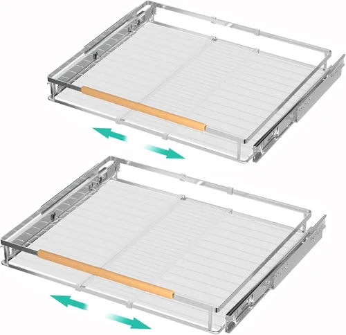 iPEGTOP Paquete de 2 organizadores de estantes extraíbles para gabinetes, estantes de despensa deslizables extensibles, deslizantes, resistentes, 2