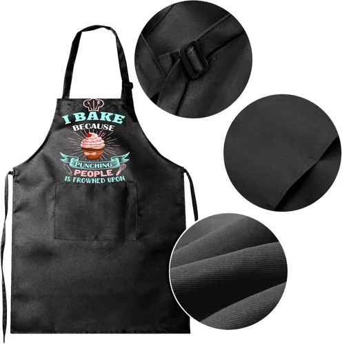 Miniatura 5 de Delantal de hornear para mujeres I Baking Because People Is Frowned, regalos para hombres, mujeres, familiares y amigos