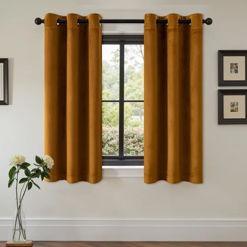 Miniatura 40 de EMEMA Juego de 2 paneles de cortinas de terciopelo de 63 pulgadas, con pestaña trasera y bolsillo para barra, cortinas con aislamiento térmico