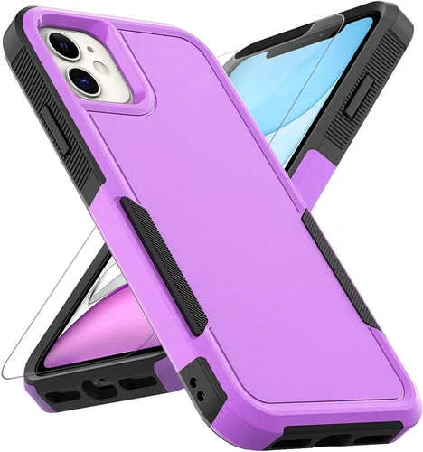 Miniatura 11 de MDCN Funda para iPhone 11: funda protectora de doble capa resistente para teléfono celular, a prueba de golpes, resistente, con protector
