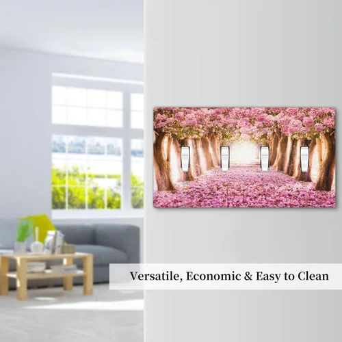 Miniatura 66 de Cubiertas de placa de pared de 3 gang con interruptor de luz de triple palanca, en negro y dorado con esplendor de oro rosa, estampado floral