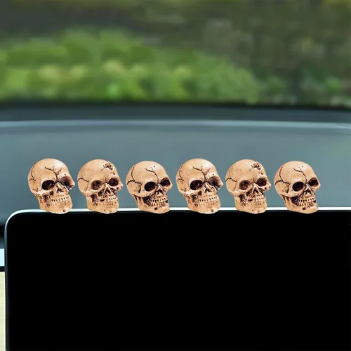 Accesorio colgante de calavera de azúcar para espejo de automóvil, bonito adorno de decoración de calavera oscilante, decoración de espejo