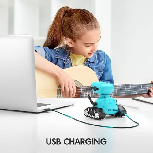 Miniatura 4 de ALLCELE - Robot juguete, robots RC recargables para niños, juguete con control remoto, tiene música y ojos LED, regalo para niños a partir de 3 años