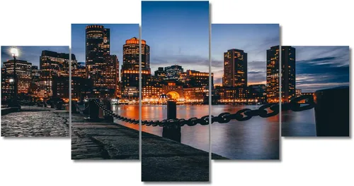 Miniatura 60 de TUMOVO Fotos en lienzo de Estados Unidos, Cincinnati, Ohio, Skyline at Dusk para tu sala de estar, impresiones de paisaje urbano de rascacielos