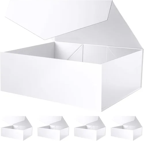 Miniatura 21 de Caja de regalo negra con ventana, caja de regalo magnética transparente para regalo, caja de propuesta de padrino de boda (10.5 x 7.5 x 3 pulgadas)