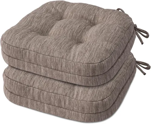 Miniatura 29 de Shinnwa Juego de 2 cojines para silla de comedor, cojines para silla de cocina de espuma viscoelástica de doble capa, almohadillas de asiento