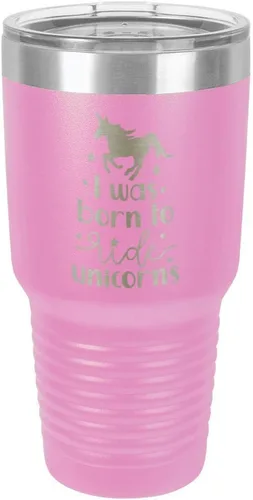 Miniatura 22 de I Was BORN TO RIDE UNICORNS Grabado vaso de 325 ml, grabado con láser, taza de viaje de acero con recubrimiento en polvo, libre de BPA, con camello