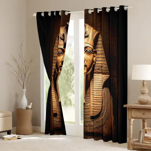 Miniatura 4 de Erosebridal Cortinas de ventana del faraón egipcio, tribu del antiguo Egipto exótico, pirámides egipcias, cortinas decorativas para dormitorio, sala