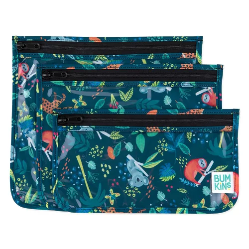 Miniatura 11 de Bumkins Bolsa de viaje, artículos de tocador, bebé, bolsa aprobada por la TSA, bolsa con cremallera, tamaño de cuarto de galón, lado transparente