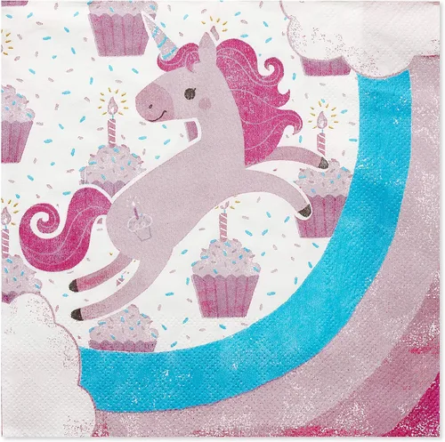 Miniatura 9 de American Greetings Suministros de fiesta de unicornio, platos de postre de papel (40 unidades)