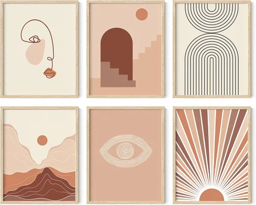 Miniatura 29 de HAUS AND HUES Arte abstracto negro para pared, juego de 6 impresiones artísticas modernas de líneas negras y grises, arte abstracto geométrico Juego