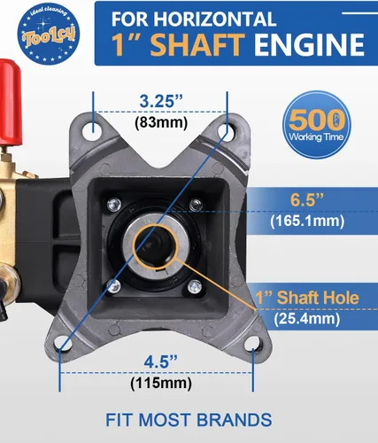 Miniatura 3 de TOOLCY Bomba de Lavadora a Presión Máx 4400 PSI 4.2 GPM, Eje de 1" Horizontal Bomba de Lavadora a Presión de Gas de Repuesto, Bomba de Repuesto