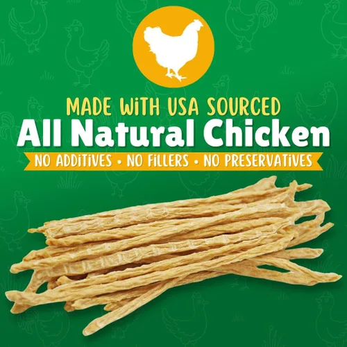 Miniatura 2 de Golosinas de Cecina de Pollo en Tiras para Perros – Palitos de Pollo para Perros Fabricados y Obtenidos en los Estados Unidos – Golosinas Crujientes