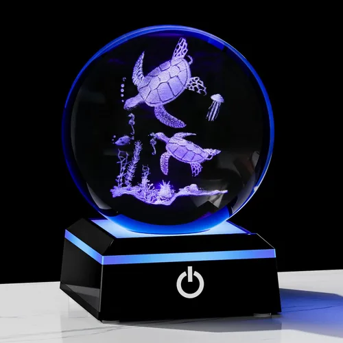 Miniatura 9 de Qianwei Lámpara de Medusa para Mujeres Bola de Cristal 3D 3.14'' - 80mm Láser Medusa Decoración de Vidrio Animales Lámpara Nocturna Regalos Figuras