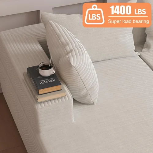 Miniatura 3 de Sofá seccional moderno de 108 pulgadas, sofás modulares convertibles en forma de L, sofás tapizados con asiento profundo, sofá de esponja apto