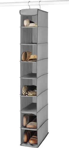 Miniatura 4 de Whitmor Organizador colgante de zapatos, 8 estantes, organizador de armario colgante, zapatero colgante para armario pequeño, estantes colgantes