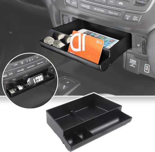 Organizador de consola central para Honda Pilot 2016-2022/ Ridgeline 2017-2025/ Passport 2019-2025, Caja de almacenamiento con cajón de privacidad