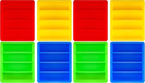 Miniatura 9 de Hedume Juego de 4 bandejas de silicona para moldes de mantequilla, bandejas de silicona para cubitos de hielo, bandeja de molde para cubitos