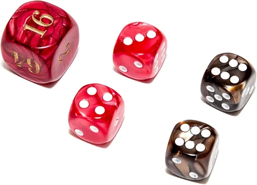 Miniatura 15 de Bello juegos Deluxe dados de imitación de mármol sets-black/, Azul, 5/8