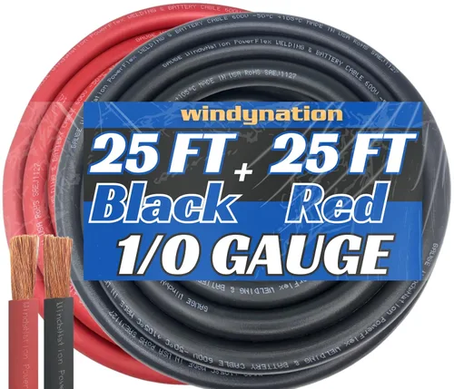 Miniatura 38 de Cable flexible de cobre puro para soldadura de batería calibre 4 AWG 25 pies negro + 25 pies rojo - Coche, Inversor, RV, Solar Negro de 25 pies + 25
