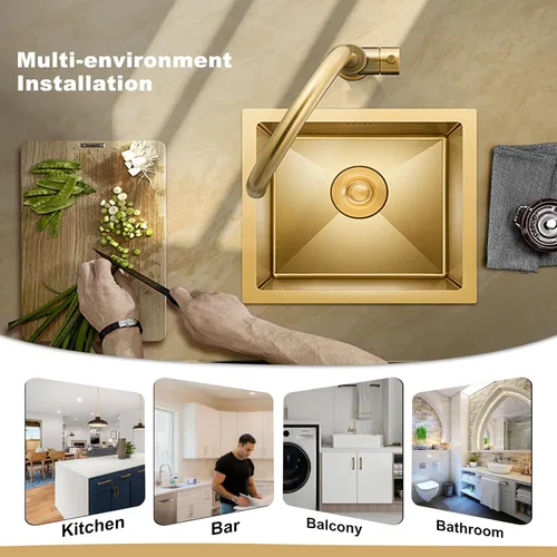 Miniatura 2 de Fregadero de cocina de bar de 21.6 x 15.7 pulgadas, acero inoxidable con grifo, fregadero de caravana, lavabo con tapón de colador de drenaje