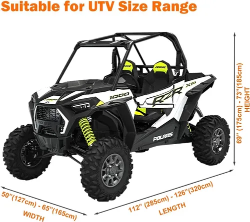Miniatura 3 de NEVERLAND Cubierta UTV de Servicio Pesado – cubierta lado a lado con material Oxford 300D compatible con Polaris RZR Yamaha Rhino Can-Am Defender