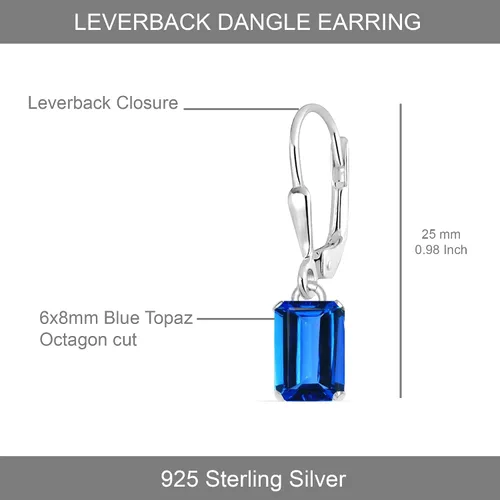 Miniatura 3 de LeCalla Aretes colgantes de plata de ley 925 con cierre de palanca, ligeros, bohemios, para mujer