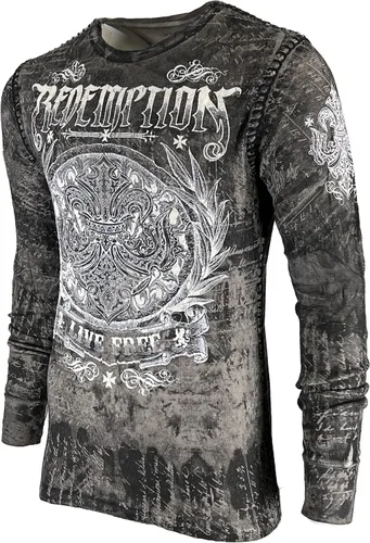 Miniatura 5 de Archaic by Affliction - Camisa térmica para hombre, color gris blindado, Gris