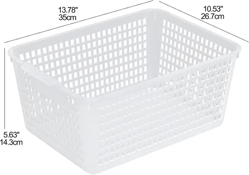 Miniatura 2 de Cesta grande de plástico para organización, juego de 3, transparente