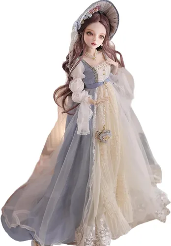 Muñeca BJD pintada a mano de 1/3,22.8 pulgadas de alto, en estilo pastoral nórdico, muñeca de princesa, cuerpo de PVC con 31 articulaciones móviles,