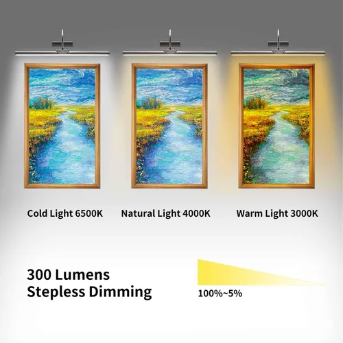 Miniatura 2 de Luces de imagen inalámbricas de 23 pulgadas, luz de exhibición de arte con batería recargable con control remoto, regulable/temporizador apagado luz