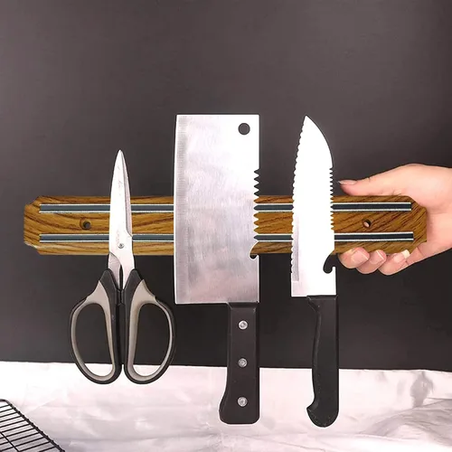 Miniatura 6 de Paquete de 2 potentes soportes magnéticos para cuchillos, tiras magnéticas para cuchillos de cocina, libre de óxido, multiusos, para cocina, garaje