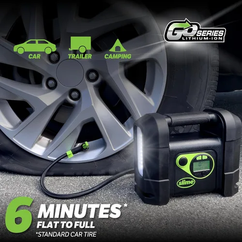 Miniatura 3 de Slime 40080 Inflador de neumáticos inalámbrico, bomba de compresor de aire portátil resistente con apagado automático, batería de iones de litio