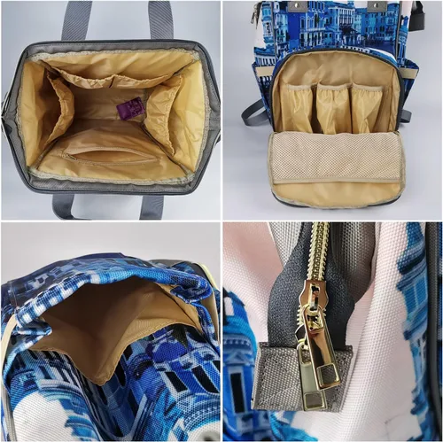 Miniatura 5 de Mochilas personalizadas con nombre personalizado para bebé, bolsa de pañales con monograma con bolsillos térmicos para adultos y niños, impermeable