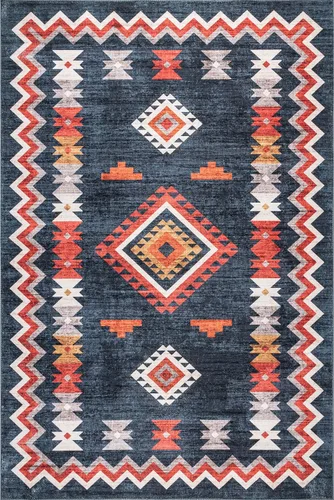Miniatura 5 de nuLOOM Alfombra de área lavable a máquina de 5 x 8 pies, resistente a las manchas con parte trasera antideslizante, perfil bajo para sala de estar