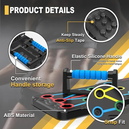 Miniatura 5 de IUT Solid Push Up Board 15 in 1 Home Workout Equipment Multi-Functional Pushup Stands System Fitness Floor Chest Muscle Exercise Professional M1