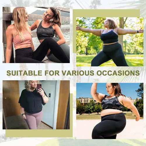 Miniatura 5 de HIGHDAYS 3 Pack Plus Size Capri Leggings with Pockets for Women- High Waist 3X-Large-4X Workout Yoga Pants