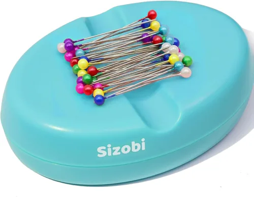 Miniatura 13 de Sizobi Soporte magnético para pasadores con 100 pines rectos de cabeza de bola, organizador magnético de aguja, soporte de pasador de bobby, soporte