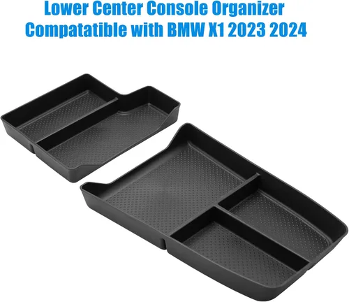 Miniatura 3 de Jaronx Compatible con la bandeja organizadora de consola central BMW X1 2023 2024 2025 2026 U11, 2 bandejas organizadora de consola inferior, caja
