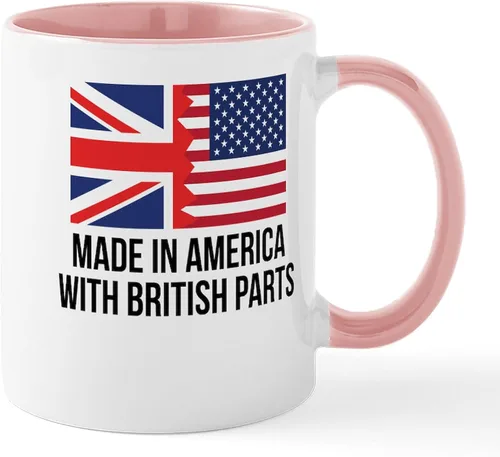 Miniatura 59 de CafePress Born American, British By Hea Taza de café de cerámica de 11 oz (11.0 fl oz)