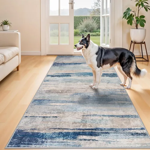 Miniatura 12 de Alfombra lavable para pasillo de 3 x 12 pulgadas, alfombras abstractas modernas con parte trasera antideslizante, alfombra ultra suave para cocina